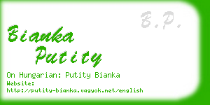 bianka putity business card